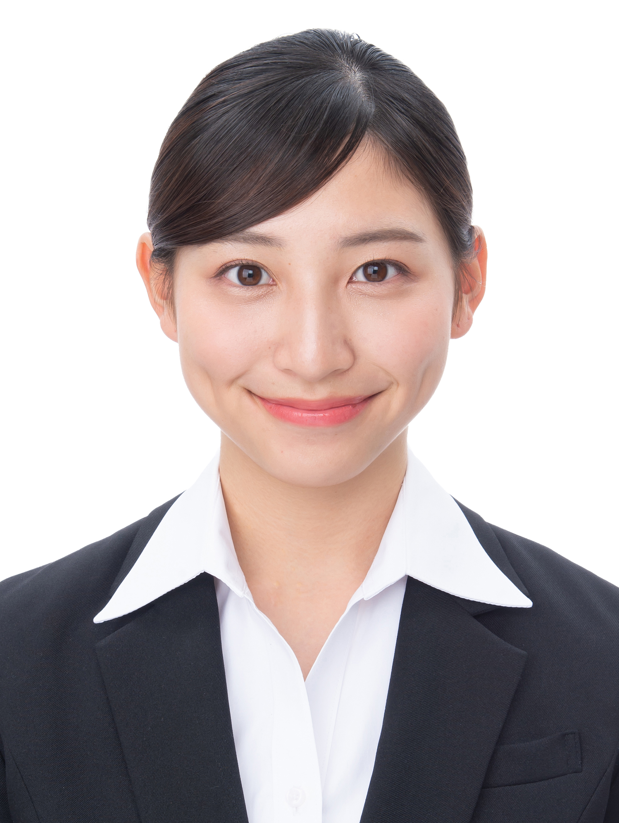 女性が一人で撮影した証明写真