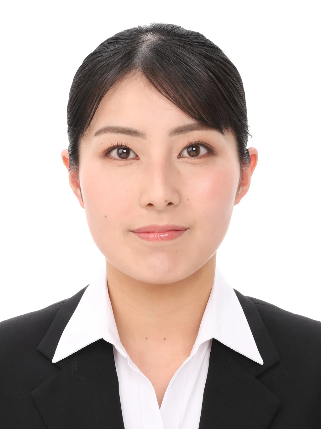 女子就活生の証明写真のビフォー